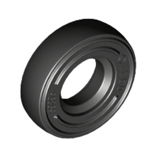 Black Tire 14mm D. x 4mm Smooth Small Single with Number Embossed on Side