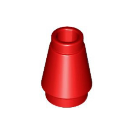 Red Cone 1 x 1 with Top Groove