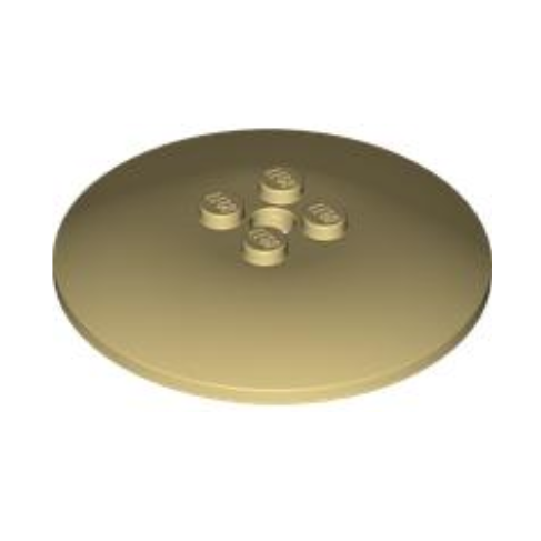 Tan Dish 6 x 6 Inverted (Radar) - Solid Studs