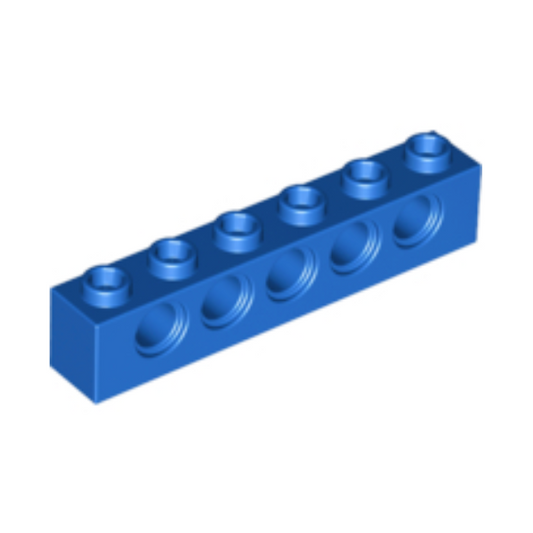 Blue Technic, Brick 1 x 6 with Holes