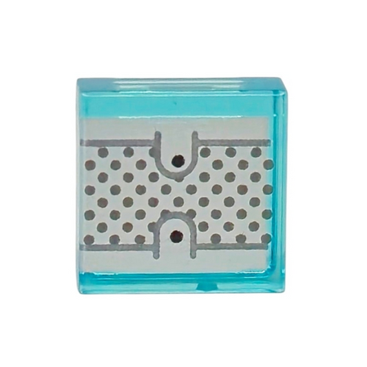 Trans-Light Blue Tile 1 x 1 with Black and Dark Bluish Gray Dots and Lines on Silver Background Pattern