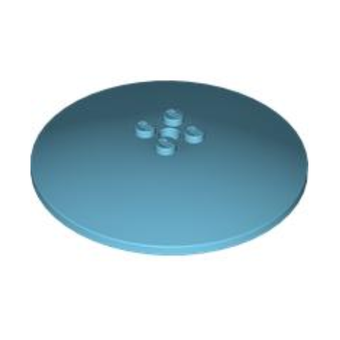 Medium Azure Dish 8 x 8 Inverted (Radar) - Solid Studs