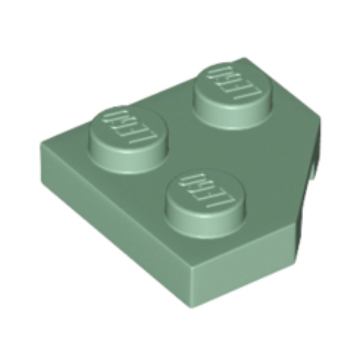 Sand Green Wedge, Plate 2 x 2 Cut Corner