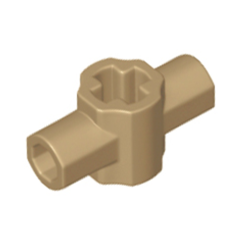 Dark Tan Technic, Axle Connector Hub with 2 Bar Holders Perpendicular
