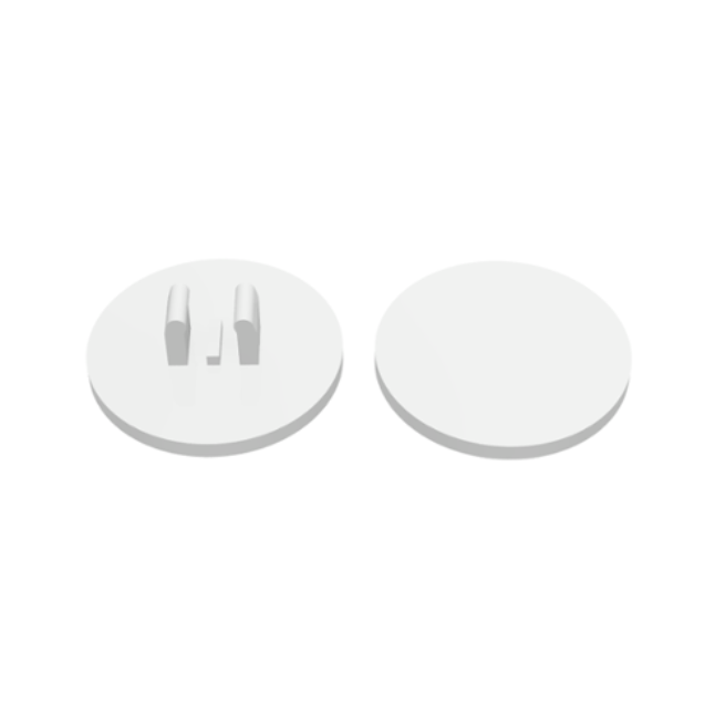 White Road Sign 2 x 2 Round with Clip