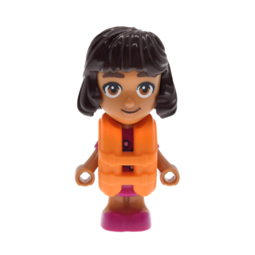 frnd0884 Friends Alba - Micro Doll, Magenta Dress, Orange Life Jacket