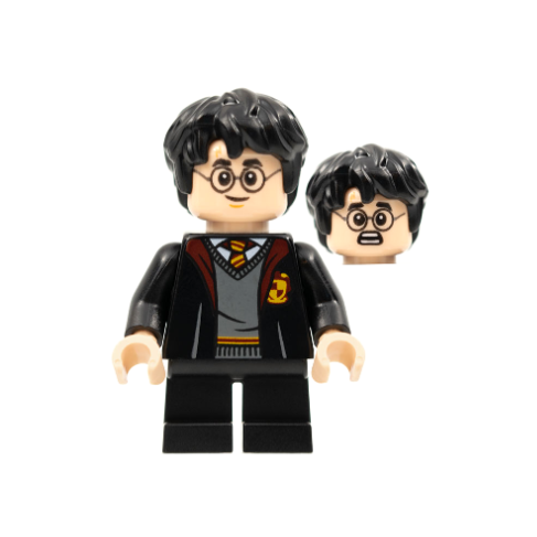 hp314 Harry Potter - Gryffindor Robe Open, Black Short Legs, Grin / Scared Head