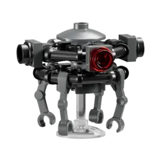 sw1449 Imperial Probe Droid - Black and Dark Bluish Gray Body, Trans-Clear Dish Stand