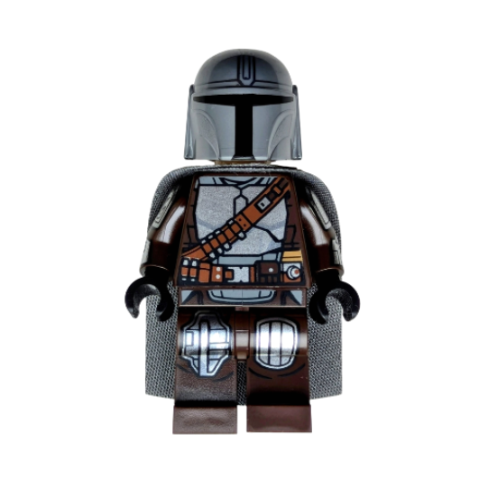 sw1488 The Mandalorian / Din Djarin / 'Mando' - Silver Beskar Armor, Cape, Printed Head