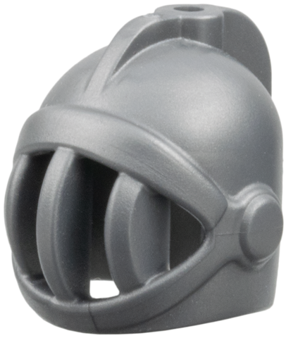 Flat Silver Minifigure, Headgear Helmet Castle Closed with Fixed Face Grille
